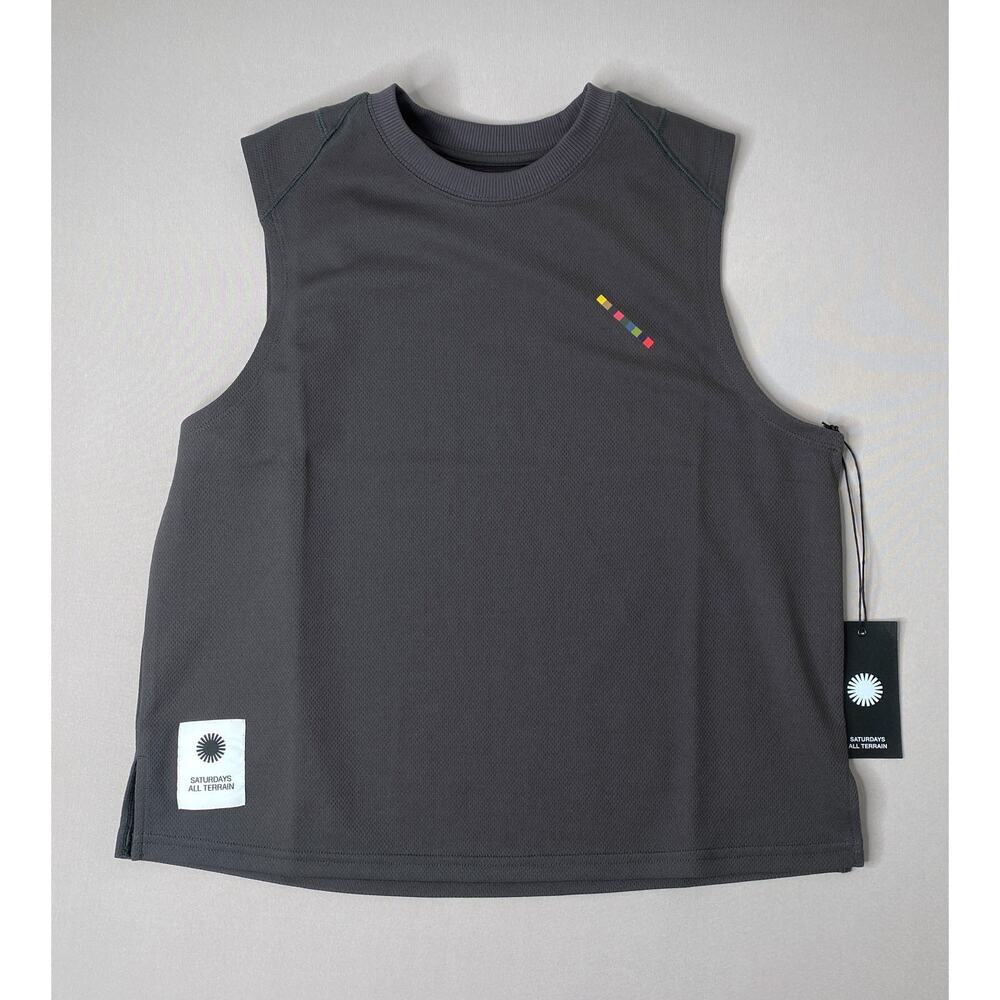 NWT Saturdays NYC All Terrain Lightweight Cropped Black Wool-Blend Tank Womens M